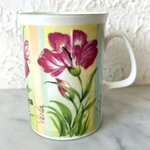 Pink Viola Mug by Rose of England Fine Bone China Floral Coffee Tea Cup